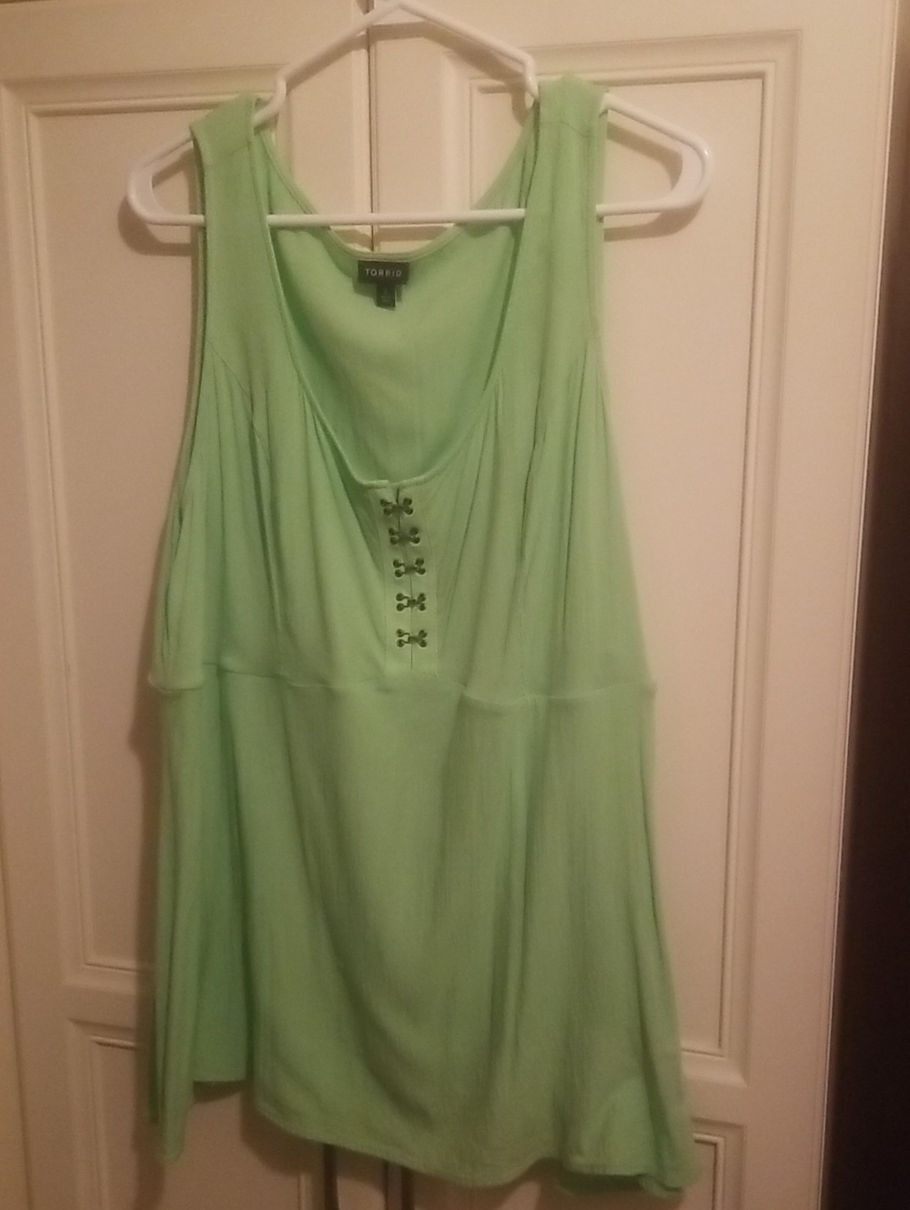 torrid Mint Green Lace-Up Sleeveless Tank 2 Babydoll